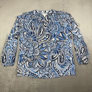 Lilly Pulitzer Etta Scoop Neck Long Sleeve Resort Give It A Whirl Women’s Large